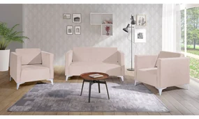 Sedacia súprava Denim 2+1+1, Dostupné poťahy: Solo 263, Farby nožičiek: biely lesk