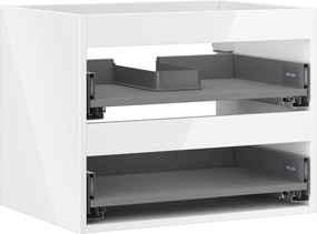 Mexen Box-A, závesná skrinka 60 cm, 2 zásuvky, biela lesklá, 91AX0-0600-470-2-00