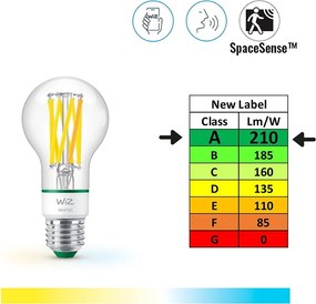 Filamentová smart žiarovka E27, 4 W – WiZ