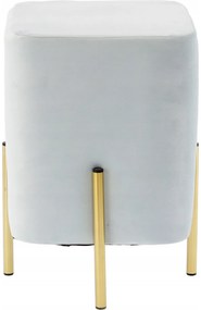 ROGU SUPPLIES zamatová taburetka v tvare kocky v šedéj farbe
