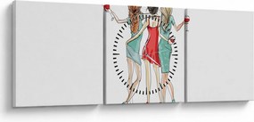 Obraz - Forever young, forever drunk (s hodinami) (90x30 cm)