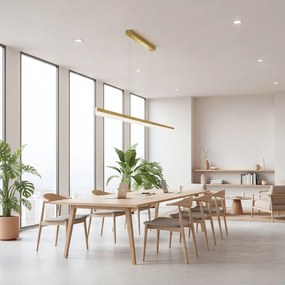 Toolight Toolight, LED stropné svietidlo 200cm, 48W, 4000K, APP1697-CP, zlatá matná, OSW-07893