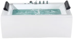 Vírivá vaňa s LED osvetlením 172 x 83 cm biela MONTEGO Beliani