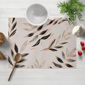 Biante Bavlnené prestieranie na stôl Sandra SA-437 Popínavé listy na sivom 30x40 cm