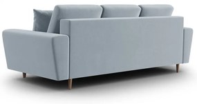 Svetlomodrá zamatová rozkladacia/s úložným priestorom pohovka 235 cm Kyoto – Cosmopolitan Design