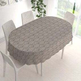 Biante Dekoračný oválny obrus PML-086 Popínavé vetvičky na hnedosivom 50x100 cm