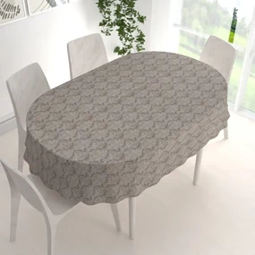 Biante Dekoračný oválny obrus PML-086 Popínavé vetvičky na hnedosivom 80x120 cm