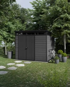 Záhradný domček Keter Cortina 9x7 grafitový, s podlahou