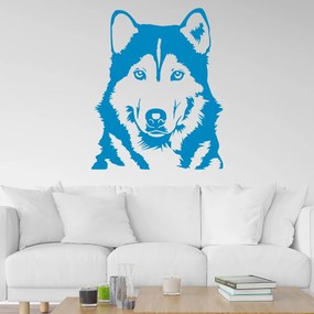 Veselá Stena Samolepka Husky Farba: modrá, Veľkosť: 60 x 49 cm