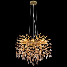 Globo 64138H1G - Závesný luster QUEENA na lanku 8xE14/40W/230V zlatý