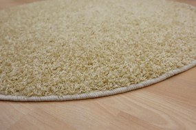Vopi, AKCIA: 120x120 (průměr) kruh cm Kusový koberec Color shaggy béžový guľatý, béžová, obývacia izba