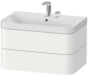 DURAVIT Happy D.2 Plus c-shaped závesná skrinka s nábytkovým umývadlom s dvomi otvormi, 2 zásuvky, 775 x 490 x 480 mm, biela matná lakovaná, HP4347E3636