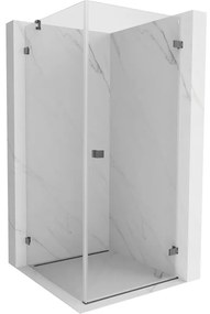 Mexen Lunar-B, výklopný sprchový kút pravý 70 x 70 cm, 8mm číre sklo, profil grafit brúsený, 832-070-070-66-00-P