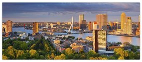 Obraz - Panorama Rotterdamu, Holandsko (120x50 cm)