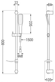 Mexen sprchový set DF49, čierna/zlatá, 785494582-57