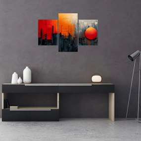 Obraz - Abstraktná maľba mesta (90x60 cm)