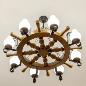 Brilagi - Luster na reťazi TIMONA 8xE14/40W/230V priemer 70 cm buk/orech