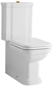 Kerasan Kerasan, WALDORF WC kombi, spodný/zadný odpad, biela-bronz, WCSET18-WALDORF