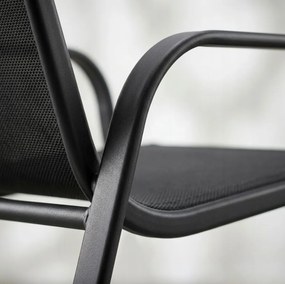 Set 2 záhradných stoličiek – pohodlné a praktické sedenie na balkón a terasu čierna