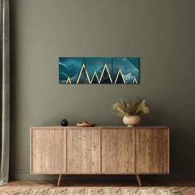 Obraz - Spln nad zlatými horami (s hodinami) (90x30 cm)