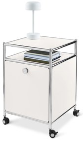 Kovový kontajner na kolieskach »CN3« s výklopnou doskou, biely