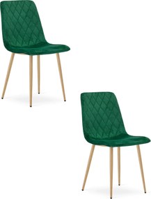 Set 2 kresiel TURIN - tmavozelený zamat