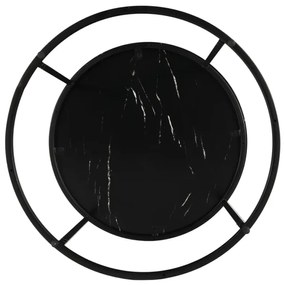 Konferenčný stolík, čierny mramor/čierny kov, GAGIN