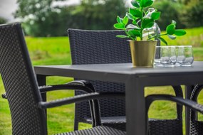 Záhradný jedálenský set Viking M + 4x ratanová stolička Paris