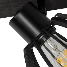 Priemyselné stropné svietidlo čierne 2-žiarovkové - Fotu