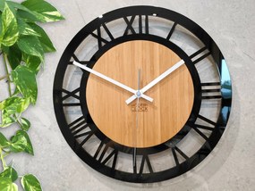 Bambusové nástěnné hodiny Verona 30 cm hnědé/černé
