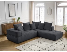 Tmavosivá ženilková rohová pohovka (pravý roh/do L) Whesley – Bobochic Paris