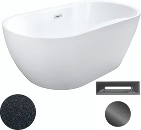 Besco Akrylátová voľne stojaca vaňa Navia Glam G 140x75 (150x80, 160x80) BESCO-Typ výpuste: Click-Clack s prepadom, grafit, BESCO-Rozmery: 160x80, BE…