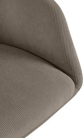 Jedálenská stolička Olema látka cord - sivohnedá