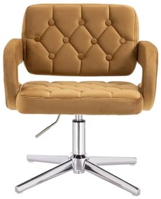 LuxuryForm DESIGN Kreslo ADRIA VELUR na striebornom kríži - medové