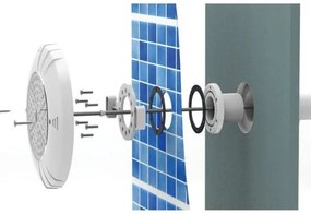 LED bazénové svetlo montované do tryskovej prechodky