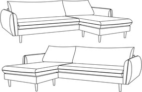 Rohová sedačka Salma svetlo šedá látka, univerzálna pravá/ľavá