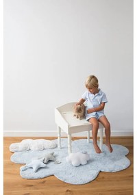 Svetlomodrý prateľný ručne tkaný bavlnený detský koberec 110x170 cm Puffy Dream – Lorena Canals