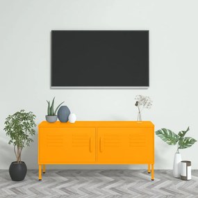 TV skrinka horčicovo-žltá 105x35x50 cm oceľ
