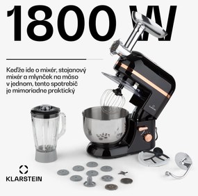 Klarstein Lucia Elegance, kuchynský robot, mixér, mlynček na mäso, 1800 W, bez BPA