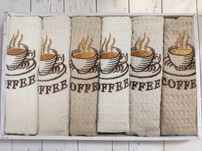 Utierky v darčekovom balení KÁVA set 6ks