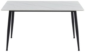 Noela Jedálenský stôl s keramickou doskou v dekore bieleho mramoru CERAMON 140