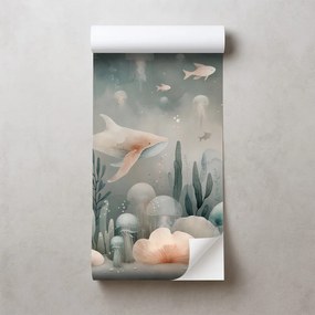 Samolepiaca tapeta podmorský svet s medúzami