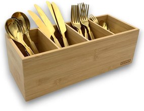 Kesper Stojan na příbory, make-up, stůl se 4 přihrádkami, bambus, ELA, 35x12x14