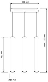 Luster na lanku LUNGOMARE 3xGU10/10W/230V zlatá