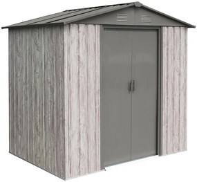 Záhradný domček BestBerg ZDB-2SD / 2,5 m² / 194 x 131 x 184 cm / biele drevo / sivá