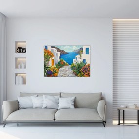 Obraz - Grécka ulička (90x60 cm)