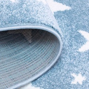 Dekorstudio Okrúhly detský koberec BEAUTY modré hviezdy Priemer koberca: 120cm