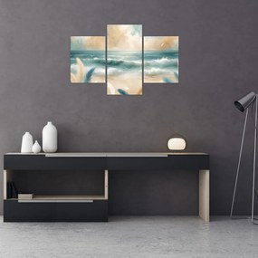Obraz – Maľovaná pláž v jemných farbách (90x60 cm)