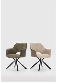 Zelené čalúnené jedálenské kreslá v súprave s podrúčkami 2 ks Mariel – Marckeric