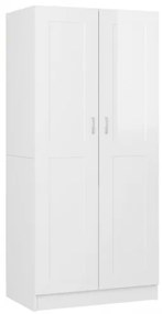 vidaXL Šatník lesklý biely 82,5x51,5x180 cm drevotrieska-
